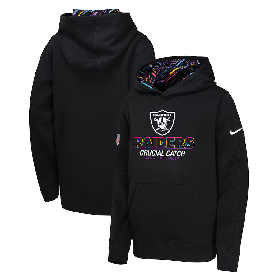 Youth Oakland Raiders 2024 Nike NFL black hoodie